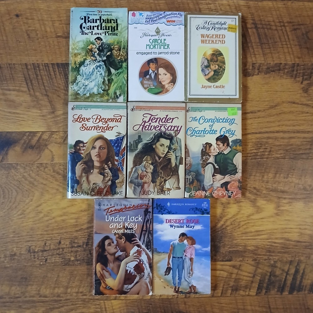 Vintage 1970s-1990s era Harlequin Serenade Romance Paperback Books Lot Of 7